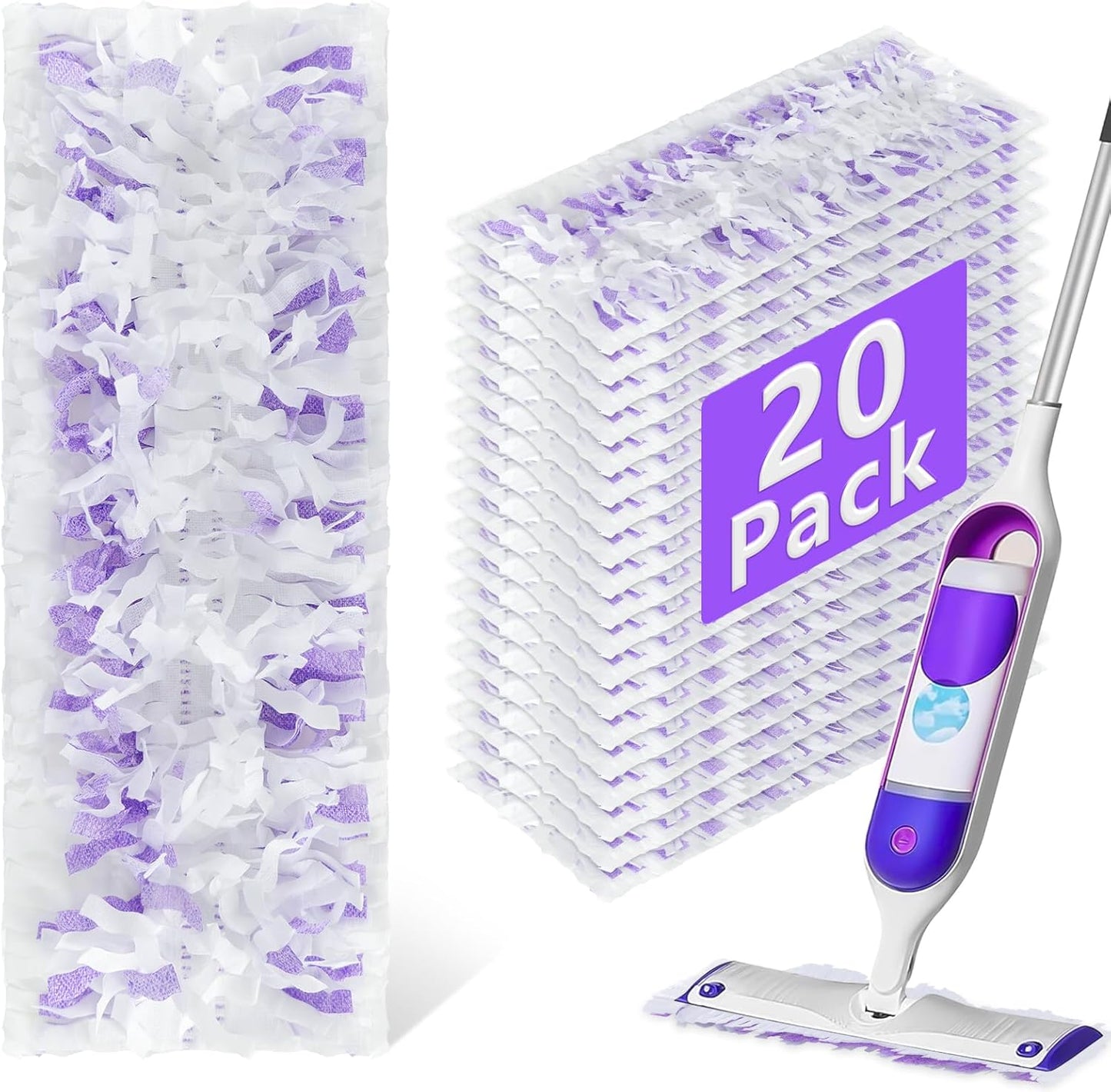 60 Pack Power Mop Refill Pads for Swiffer Power Mop, Disposable Swifter Wet Pad Refills for Swiffer, Replacement Spray Wet Pads Refills for Multi-Surface&Wood Floor Cleaning