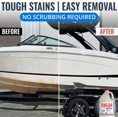 [1 Galllon] Instant Boat Hull Cleaner - Made in USA - Powerful Dual Acid Formula Easily Removes Scum Lines, Rust Stains, Hard Waterlines, & More from Fiberglass, Gelcoat & Painted Boat Surfaces