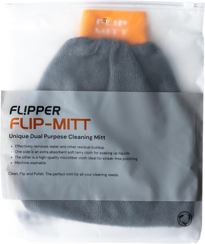 Flipper FLIP-MITT Microfiber Cleaning Mitt 2 Pack, Dual-Sided Terry Cloth & Microfiber Dusting Gloves for House Cleaning, Glass Polishing, Kitchens, Bathrooms, Cars & Aquariums