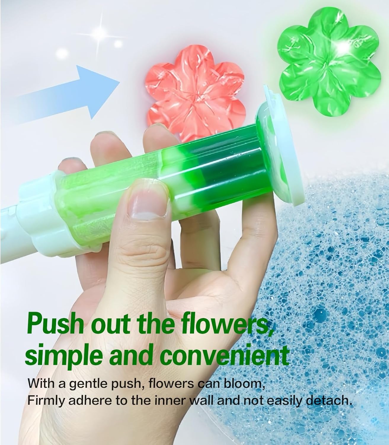 EKE 4pack toilet cleaning gel stamps, 4 scents, 48 stamps, long-lasting flower-shaped bathroom freshener, keeps the toilet fresh (4, 4 fragrances)