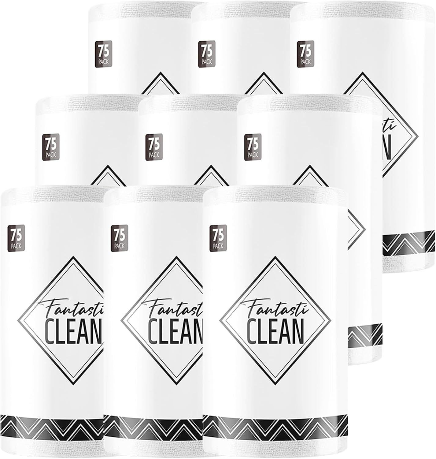 Fantasticlean Microfiber Cleaning Cloth Roll -75 Pack, Tear Away Microfiber Towels, 12" x 12", Reusable, Washable, Scratch Free, Ultra Absorbent Dishcloth for All-Around Cleaning Supplies (White)