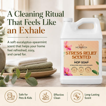 NOYATECH Scented Mop Soap – Stress Relief Aromatherapy Floor Cleaner Concentrate | Non-Toxic, Pet Safe, No Residue | Safe for Hardwood, Tile, Marble, Stone & Grout | All Mop Types | Made in USA