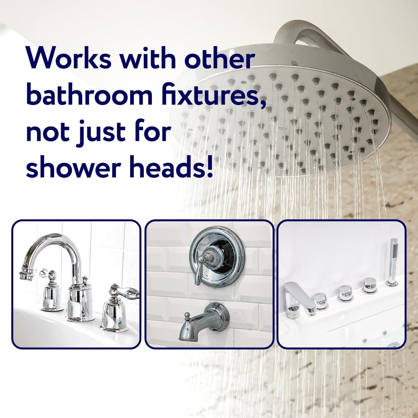 IMPRESA Shower Head Cleaner Solution for Hard Water - 8 fl oz Unscented - Lime Deposit Remover & Descaler for Shower Heads - Restores Water Flow - Made in USA