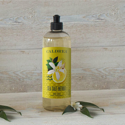 Caldrea Dish Soap, Biodegradable Dishwashing Liquid made with Soap Bark and Aloe Vera, Ginger Pomelo Scent, 16 oz