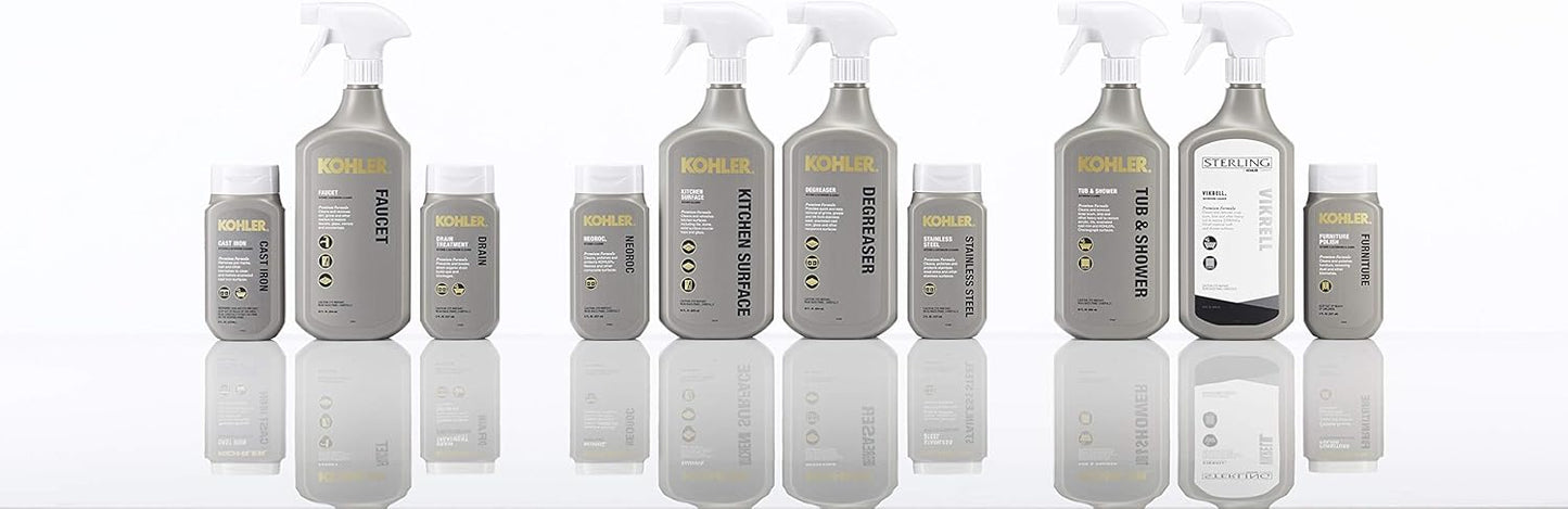 KOHLER K-23729-NA Stainless Steel Cleaner, Kitchen & Bathroom Cleaner, Polish & Protect Sinks & Other Surfaces, 8 FL Oz