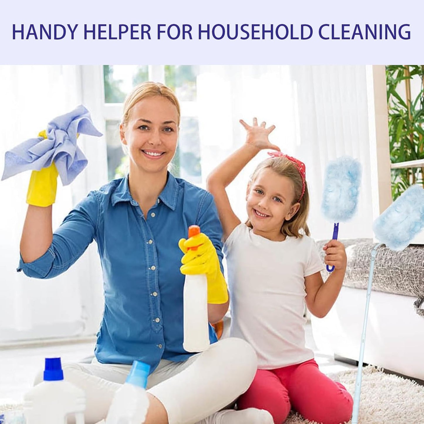 40Pcs Disposable Duster Refills, Electrostatic Fluffy for Cleaning Replacement Refills Bulk for Home Office Ceiling Surface Corner Dusting