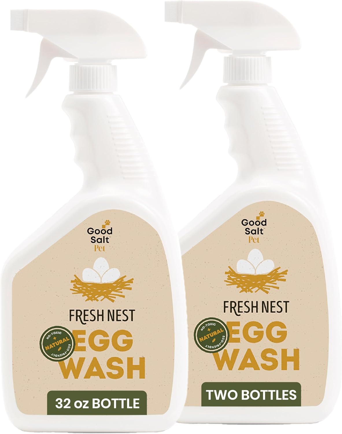 Clean Republic Good Salt Pet Fresh Nest Egg Wash Spray, Natural Cleaner for Freshly Laid Eggs, Made in the USA, 32 Ounce Bottle