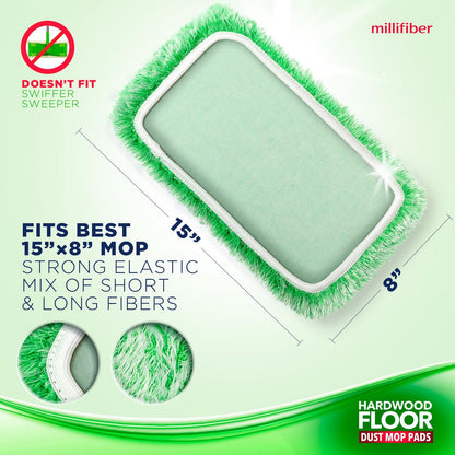 Millifiber Microfiber Mop Refills 15x8 Inches, 3-Pack (Mop is Not Included)
