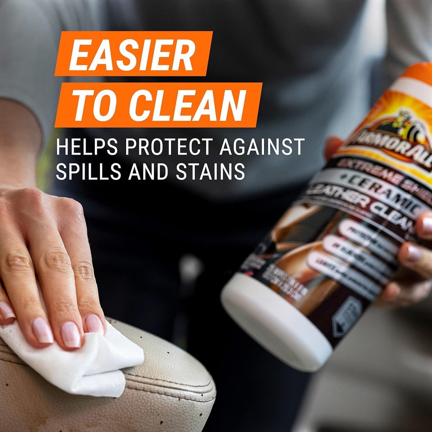 Armor All Ceramic Car Leather Cleaning Wipes, Use on Heated Seats and Leather Surfaces, Includes Extreme Protectant Wipes - 2 Count