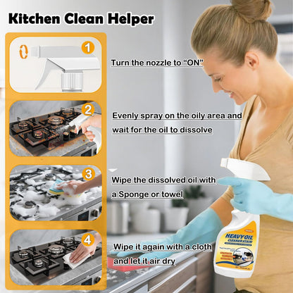 Heavy-Duty Degreaser Stainless Steel Cleaner, Kitchen Appliances Cleaning Spray Remove Dirt, Grime, and Grease for Oven, Microwave, stove top Cleaning-10Fl.Oz