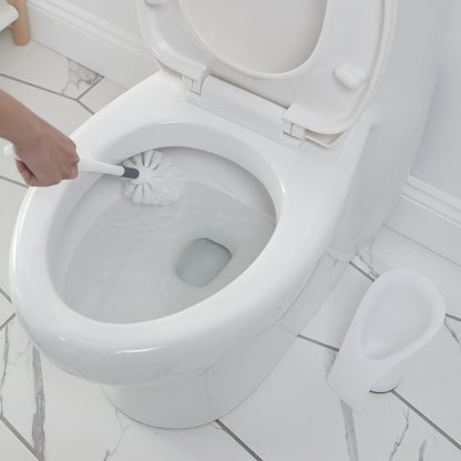 Clorox Covered Toilet Brush and Caddy with Splash Guard & Non-Skid Base, 2-Piece, White