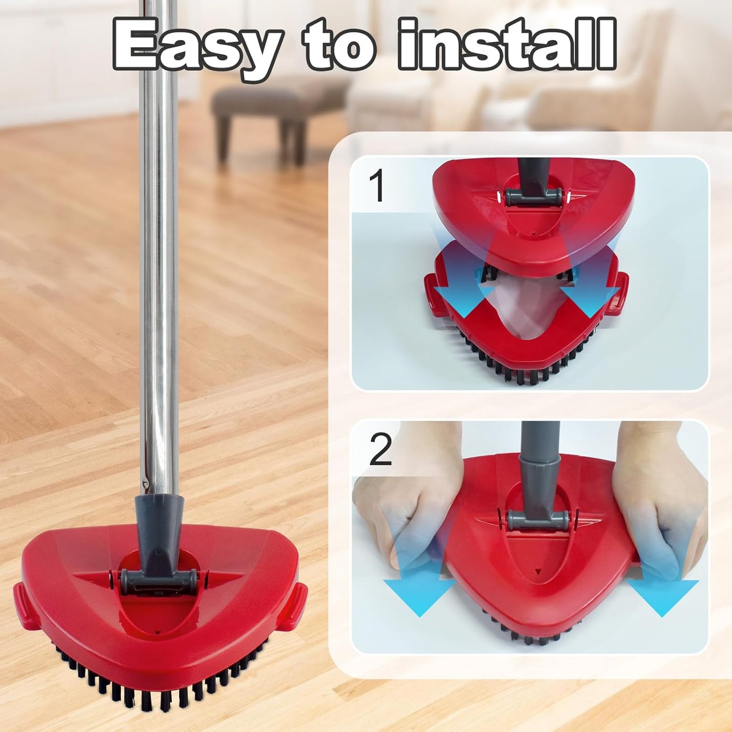 Mop Heads Replacement for Ocedar, Mop Replace Head for Ocedar EasyWring 1 Tank, Microfiber Spin Mop Refills, Include 5 Spin Mop Replacement Head Deep Cleaning Machine Washable with 2 Scrubber Mop Head