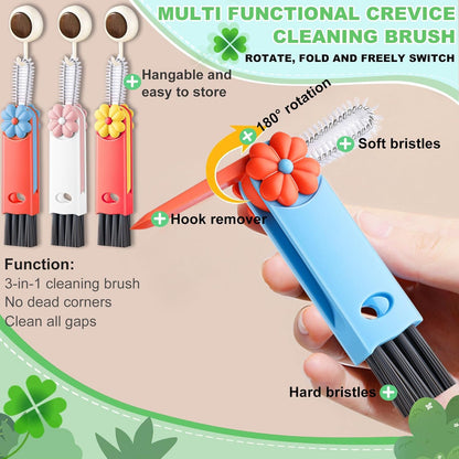 3 in 1 Cup Lid Cleaning Brush, Multifunctional Gap Cleaning Brush, Home Kitchen Crevice Brush, Portable Bottle Cleaner Brush for Cleaning Tight Spaces, Bottle Gaps, Travel Mug Caps(3 PCS)