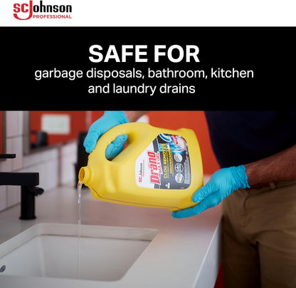 SC Johnson Professional Drano 696642 Max Gel Clog Remover, Bleach Scent, 128 oz Bottle, 4/Carton