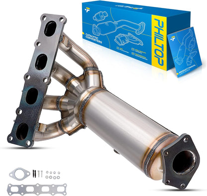 PHILTOP Left and Right Catalytic Converter Replacement For 2005-2010 300 2.7/3.5L V6 RWD, 2006-2010 Charger 2.7/3.5L V6 RWD, 2005-2008 Magnum 2.7/3.5L V6 RWD Replace 55434, 55433 (EPA Compliant) - Colors C