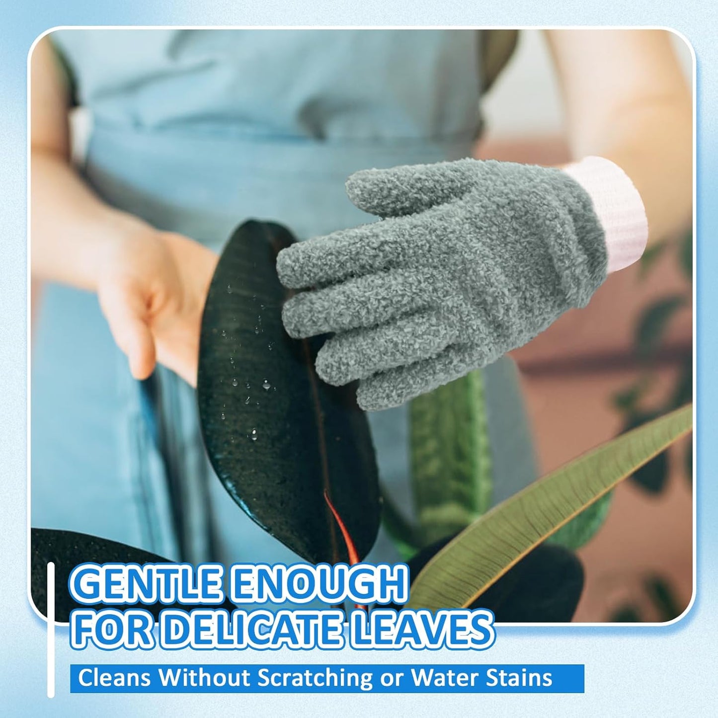 MIG4U Microfiber Dusting Gloves House Cleaning Glove for Blinds, Windows, Shutters, Furniture, and Car, Reusable Lint-Free Pink 1 Pair S/M