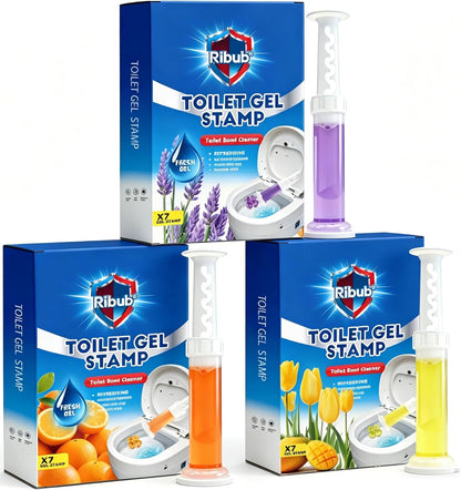 Toilet Cleaner Gel Stamp, Automatic Toilet Bowl Cleaner & Freshener, Helps Prevent Limescale & Odors, Lavender, Citrus, Mango & Tulip Scents, Bathroom Cleaning Essentials, 3-Pack