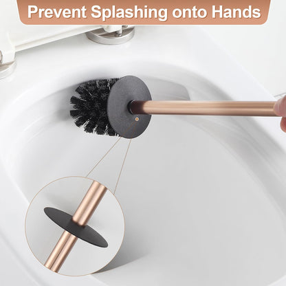 BVL Toilet Brush and Hoder Set Brushed Gold Freestanding for Bathroom