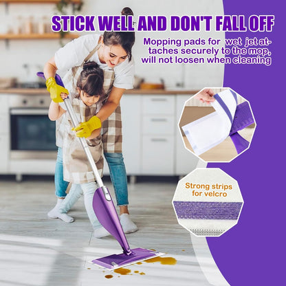 50 Pack Wet Jet Pads Compatible with Wet Jet Spray Mop, Wet Jet Refill for All Purpose Multi-Surface Hardwood Floor Cleaning, 4 Layers Thickened and Super Absorbent