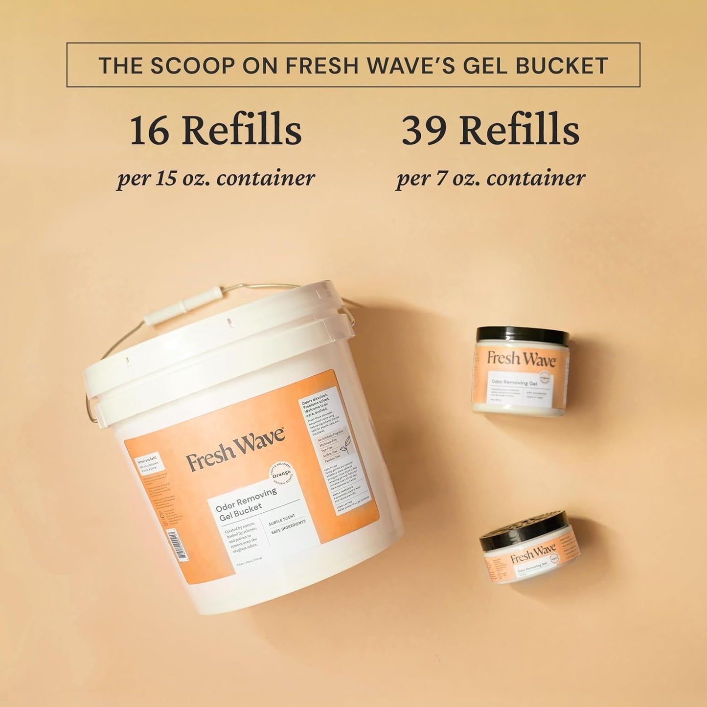 Fresh Wave Odor Removing Gel, 7 oz., Pack of 3 - Odor Absorbers for Home, Safer Odor Relief, Natural Plant-Based Odor Eliminator, Every 7 oz. lasts 15-30 Days, For Cooking, Trash & Pets