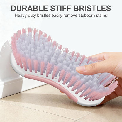 SetSail Multi-Purpose Scrub Brush of 2 Pack, Stiff Bristles Cleaning Brush with Non-Slip Grip Heavy Duty Scrub Brushes for Cleaning Bathroom Kitchen Tile Bathtub Sink, Grey