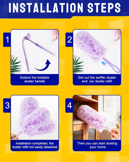 20 Count Duster Refill Compatible with Swiffer Hand Duster, Lavender Flavor Disposable Heavy Duty Duster Refills, Dusters Refills for Cleaning, Blinds & Ceiling Fan (Handle is Not Included)
