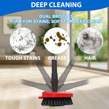 2 Pack Upgraded Spin Mop Replacement Scrub Brush Heads Compatible with Ocedar EasyWring 1 Tank,Full Bristle Scrubber Replace Great for Kitchen, Bathroom, Pools,Deck Hard Floor Cleaning