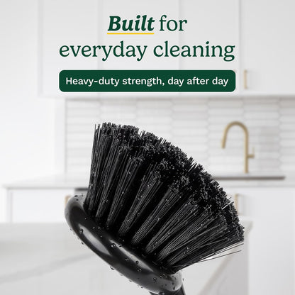 Cuisinart Dish Brush with Handle 2 Pack – Kitchen Scrub Brush for Dishes, Pots & Pans, Non-Scratch Dish Scrubber, Firm Bristles for Sink & Cookware, Comfortable Grip for Everyday Cleaning