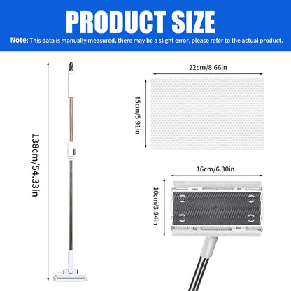 SOPAMI Snap Grip Mini Mop & Sweep Wall Cleaner for Tight Corners,Wall, Hardwood, Marble Floors,Pet Hair Removal for Home, 55" Extendable Lazy Mop-2 Reusable Cleaning Pads&1pcs Disposable