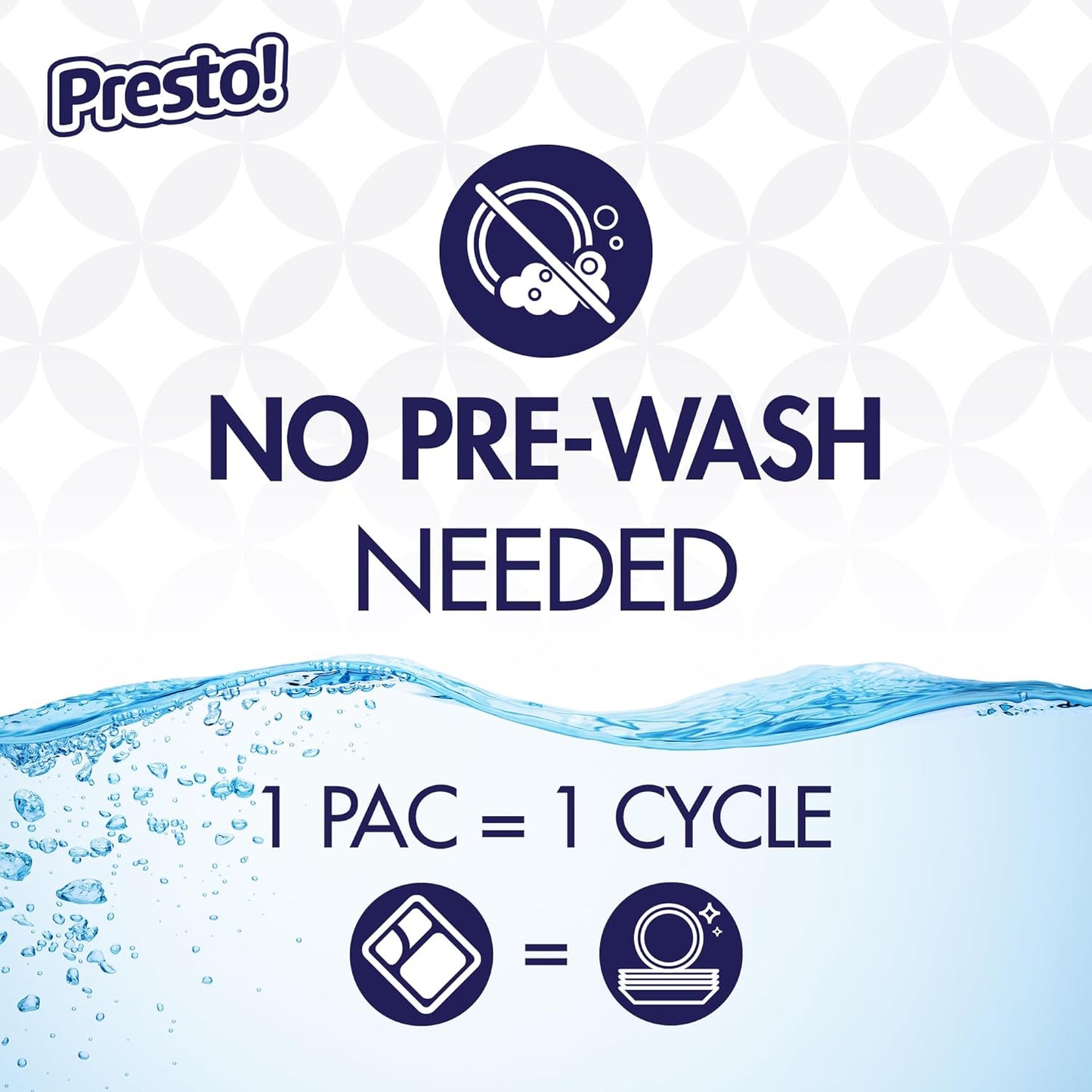 Amazon Brand - Presto! Triple Action Dishwasher Pacs, Lemon Scent, 70 Count