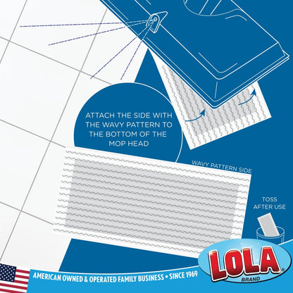 LOLA Dry Sweeping Cloth Refill Pads, 32 Pack, Unscented, Compatible with Swiffer Floor Mop, Comparable to Swiffer Refills, 11" x 8.13"