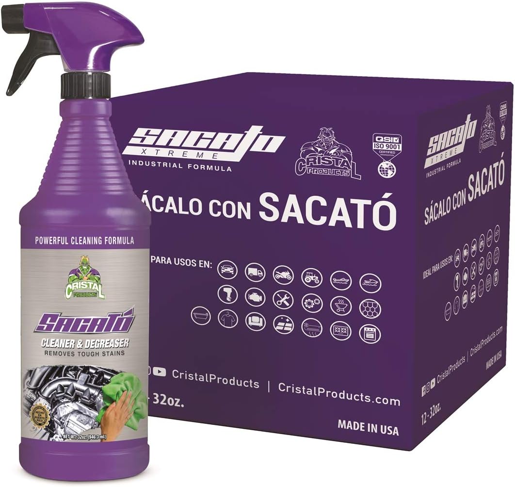 Cristal Products Sacato Cleaner & Degreaser, Liquid, Stainless Steel, 64 Fl Oz, 2 Pack