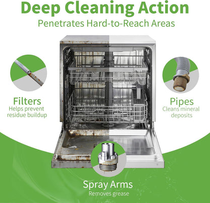 ORIENTLEAF Dishwasher Cleaning Tablets, Lemon Scent 9 Month Supply, Dishwasher Cleaner and Deodorizer, Dish washer Descaler