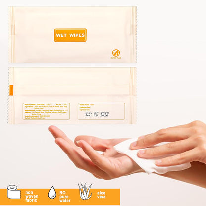 200 pcs Wet Wipes Individually Wrapped, Lemon Travel Wipes, Clean Wipe Individual Wipes Bulk for Travel with Aloe for Butt, Hands, Face Cleaning, Daily Use