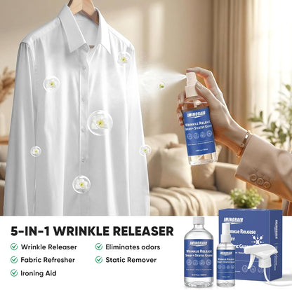 Wrinkle Releaser Spray, Anti Static Spray and Instant Wrinkle Release for Clothes, All in One Formula, Odor Eliminator and Fabric Refresher Spray (16.9 Fl Oz + 4.06 Fl Oz)