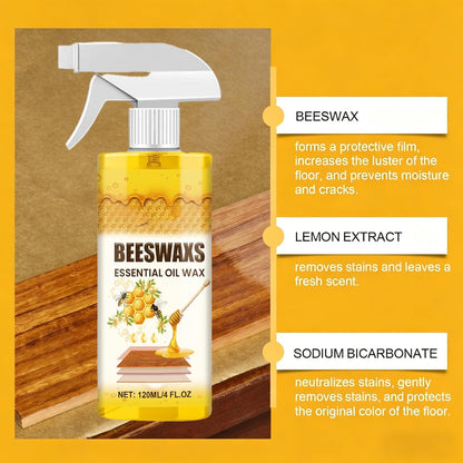 Natural Micro-molecularized Beeswax Spray, Beeswaxs Essential Oil Wax, Beeswax Wood Polish and Cleaner Spray for Living Rooms, Kitchens, Wood Furniture and Floors (2)
