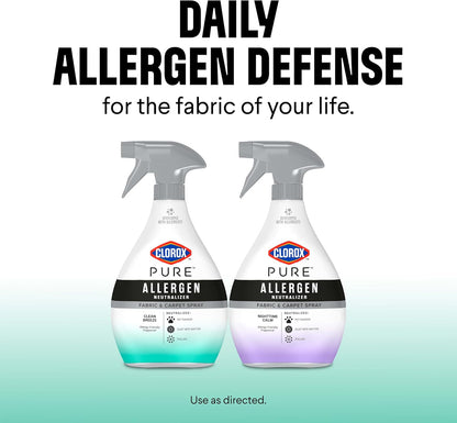 Clorox PURE Allergen Neutralizer Fabric and Carpet Spray, Clean Breeze, 26 Fluid Ounces (Pack of 2)