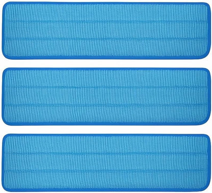 3 Pack of 18 inch Microfiber Mop Pad Universal for Commercial/Industrial/Professional use. Fits 16-18 Inch Heads Heavy Duty Wet & Dry Cleaning Reusable Mop Refills Fit for Most Flat Mops