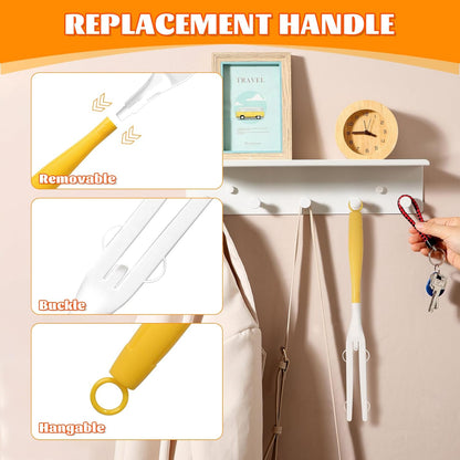 3 Pack Replacement Duster Handles – Compatible with Swiffer Duster Refills, Extendable & Detachable Mop Handles for Tight Spaces (Yellow)