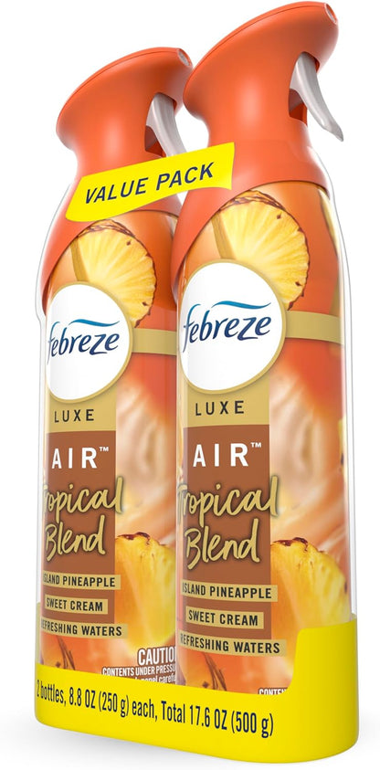 Febreze Air Mist, Air Freshener Spray, Odor Fighting Room Spray, Deodorizer for Home Bathroom Kitchen Office Apartment Dorm Room Classroom, Vanilla Suede, 8.1oz, 2ct