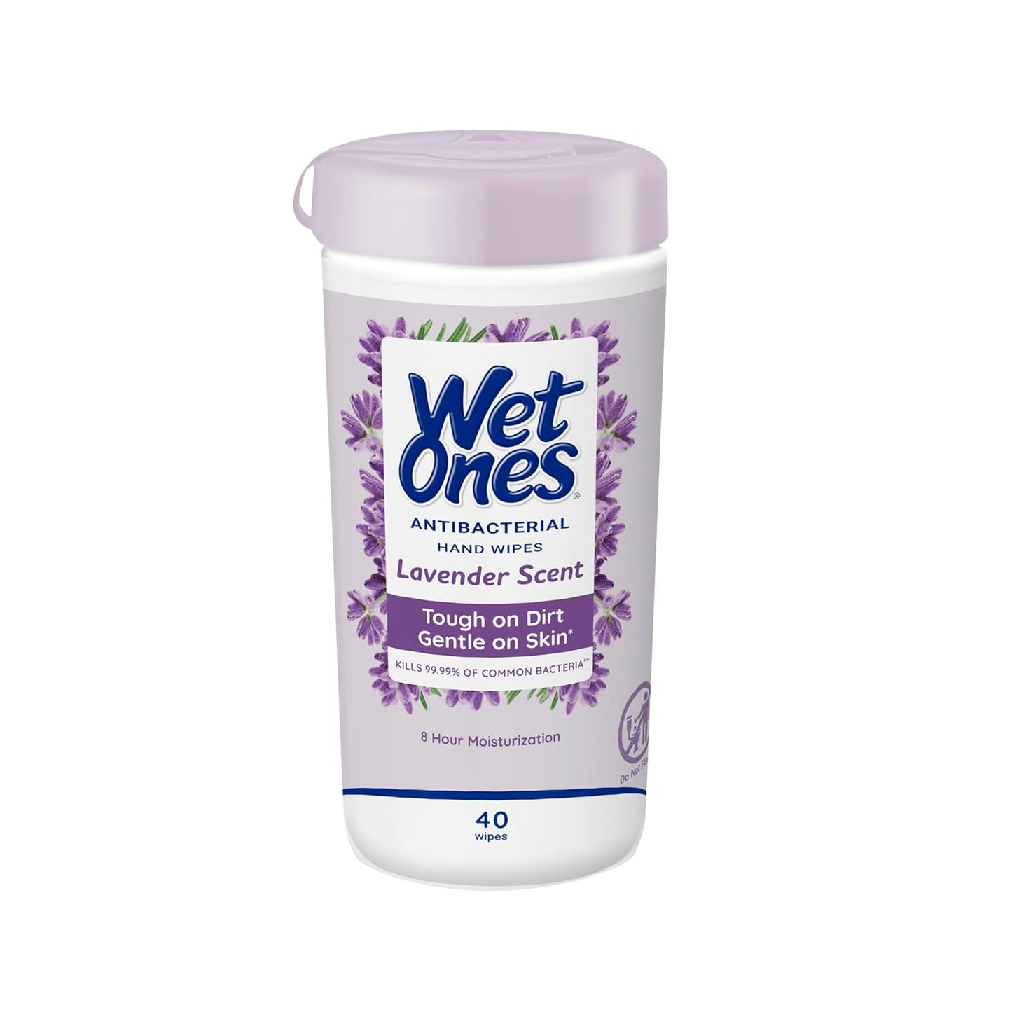 Wet Ones Antibacterial Hand Wipes, Lavender Wipes | Antibacterial Wipes, Moisturizing Wipes | 40 ct. Canister