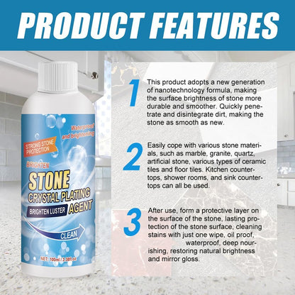 2 PCS Stone Crystal Plating Agent, Nano Stone Crystal Plating Agen, Marble Cleaner Stain Remover