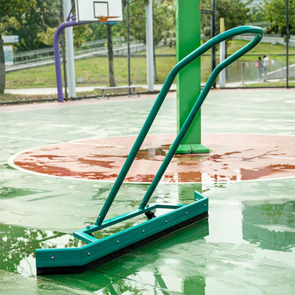 4.5FT Sport Tennis Court Squeegee Floor Squeegee Heavy Duty Commercial Squeegee for Floors with 2PCs EVA Foam Blade- Stainless Steel Silver