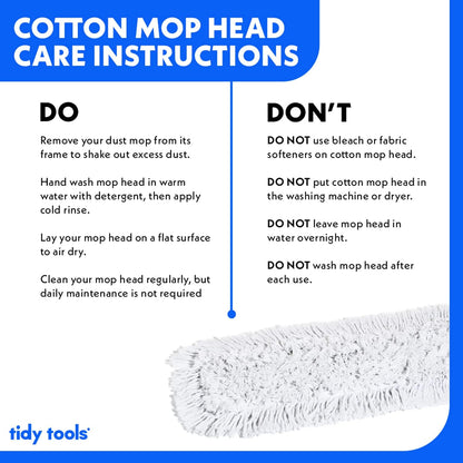 Commercial Dust Mop – 18 Inch Floor Sweeper for Hardwood, Reusable Cotton Mop Head, Extendable Handle, Dry Mop for Floor Cleaning & Janitorial Supplies
