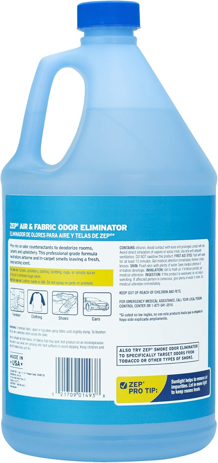 Zep Air Freshener and Fabric Odor Eliminator - Fresh-Breeze Scent - 1 Gallon (Case of 4) ZUAIR128 - Long-lasting Fragrance that Neutralizes Tough Odors on Contact