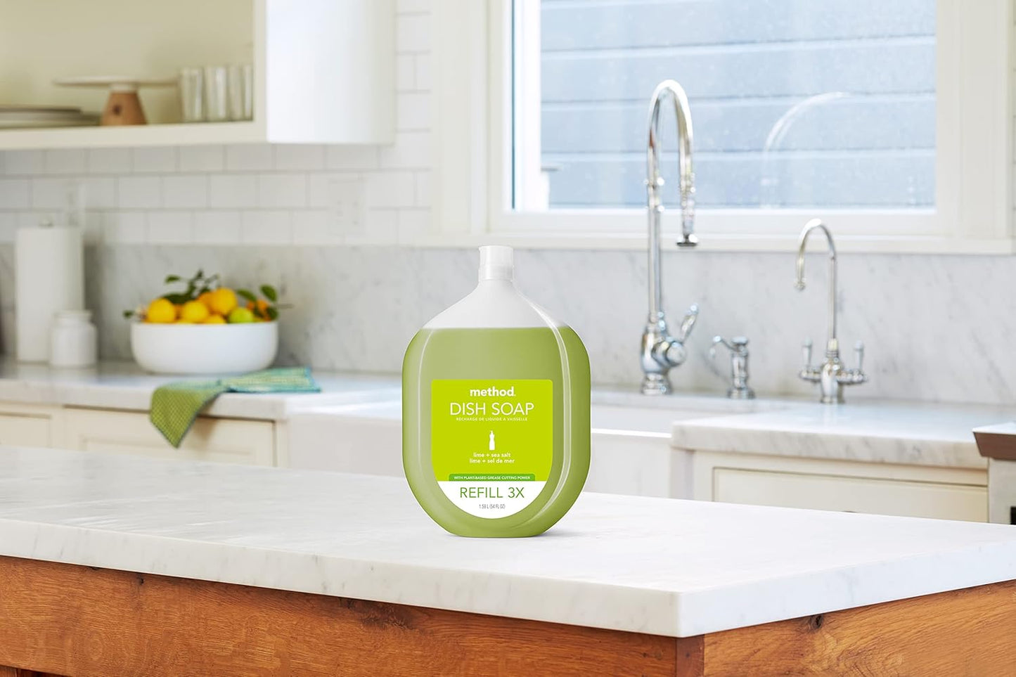 Method Gel Dish Soap, Lime + Sea Salt, Tough on Grease, 18 Fl Oz (Pack of 6)