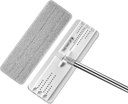 JOYMOOP Flat Mop Head, with 13-inch Microfiber Mop Pad Replacement - Pink, 1 Pack