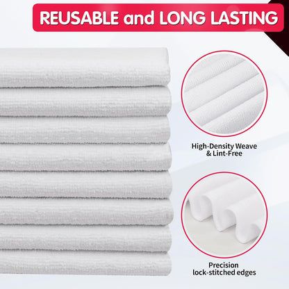 FIXSMITH Microfiber Cleaning Cloth - Pack of 8, Size: 12 x 16 in, Multi-Functional Cleaning Towels, Highly Absorbent Cleaning Rags, Lint-Free, Streak-Free Cleaning Cloths for Car Kitchen Home
