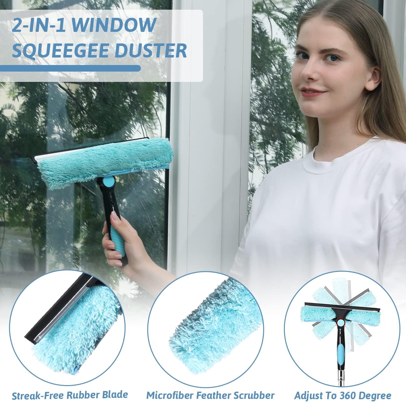 20 Foot Cobweb Duster with Extension Pole 2 PCS, Webster Cobweb Duster for High Ceilings/Corners, Spider Web Brush with Pole for Outdoor & Indoor Web Cleaning, Outdoor Cobweb Brush Kit by MAYKI