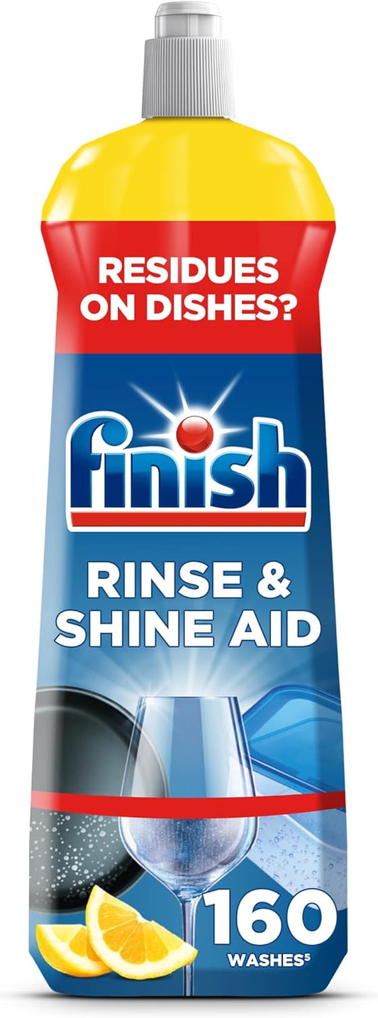 Finish Rinse Aid 100% Better Drying Dishwasher, Lemon Sparkle, 800 ML